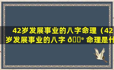 42岁发展事业的八字命理（42岁发展事业的八字 💮 命理是什么）